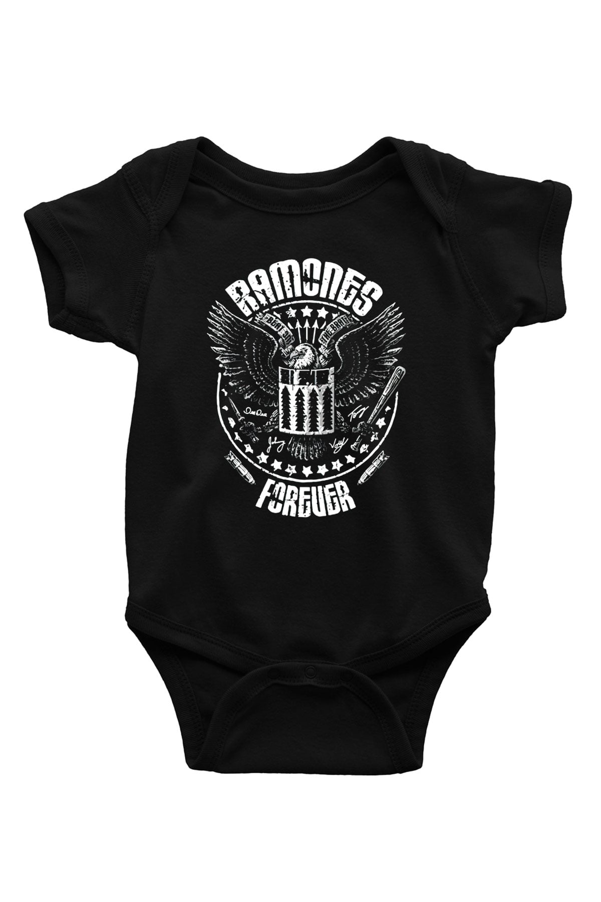 Ramones Baskılı Siyah Bebek Body - Zıbın