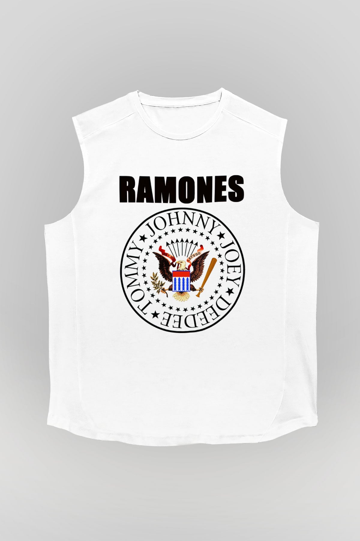 Ramones Beyaz Unisex Kolsuz Tişört