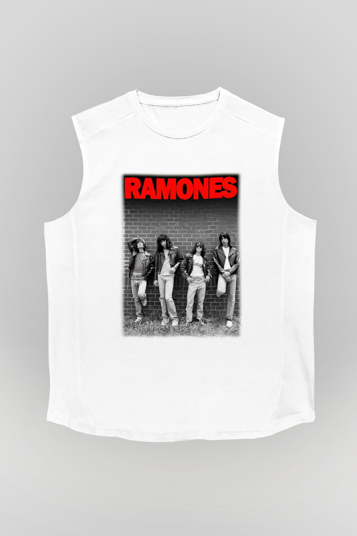 Ramones Beyaz Unisex Kolsuz Tişört