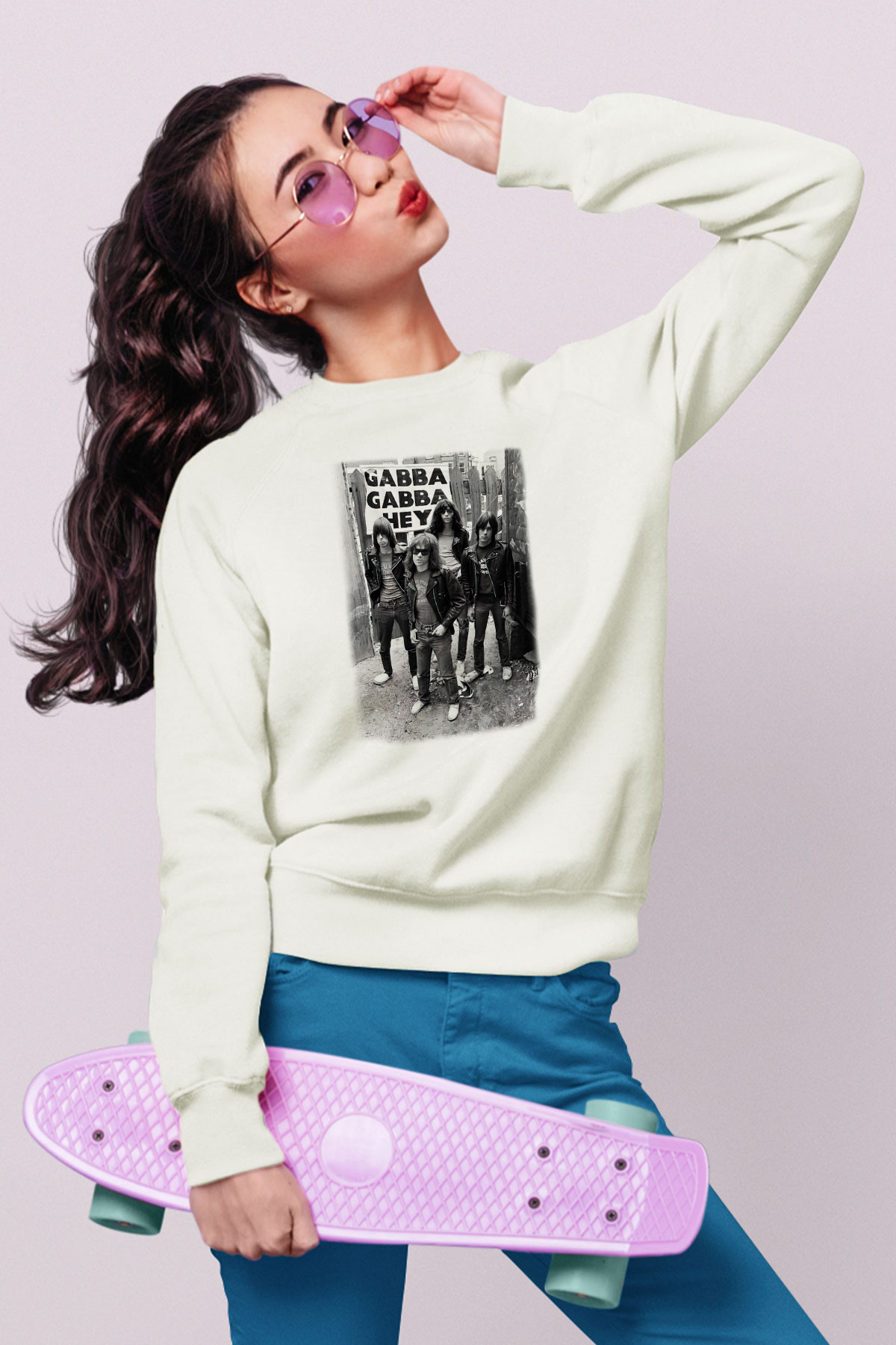 Ramones Beyaz Unisex Sweatshirt