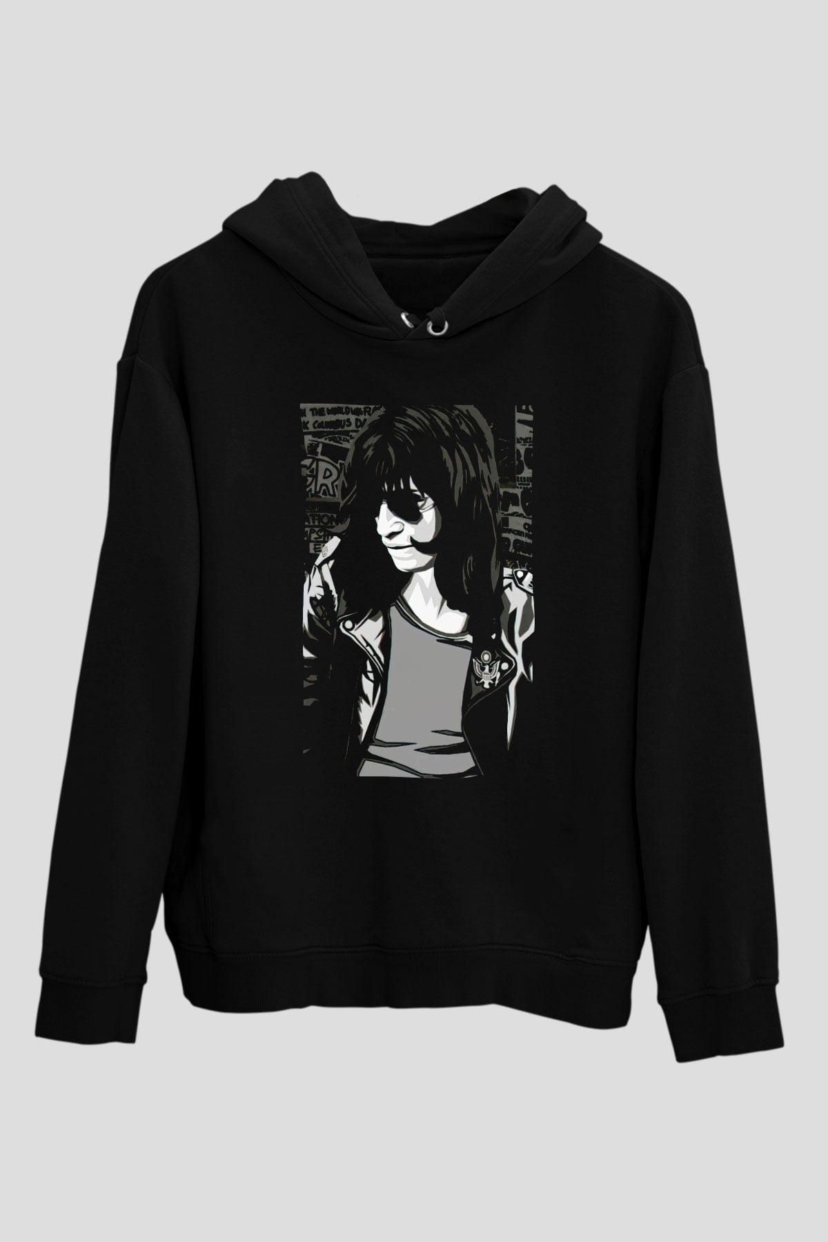 Ramones Siyah Unisex Kapüşonlu Sweatshirt
