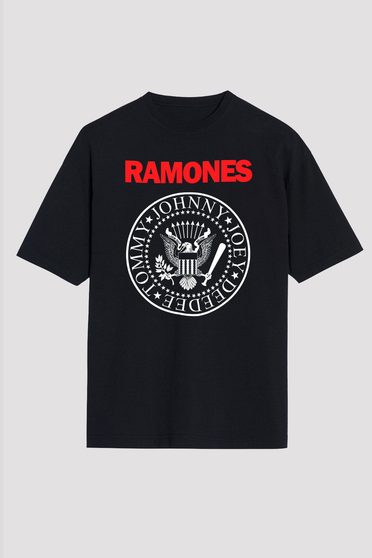 Ramones Siyah Unisex Oversize Tişört T-Shirt