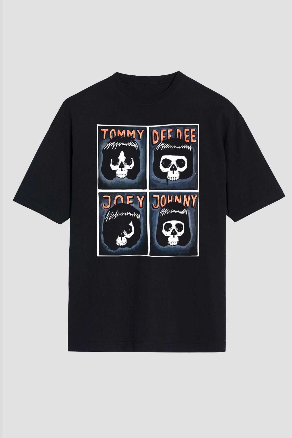 Ramones Siyah Unisex Oversize Tişört T-Shirt