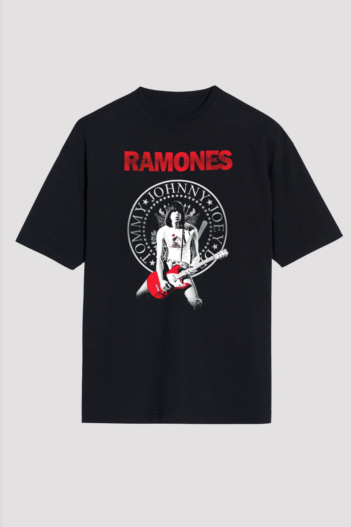 Ramones Siyah Unisex Oversize Tişört T-Shirt