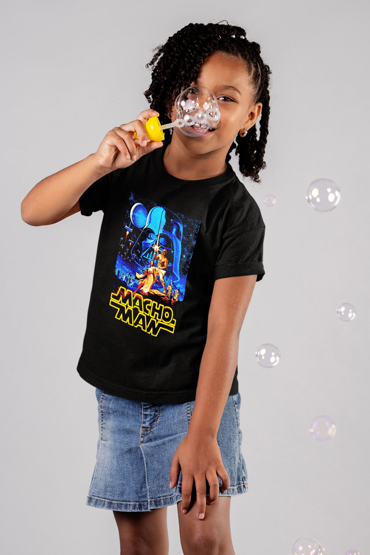 Randy Savage Baskılı Siyah Unisex Çocuk Tişört