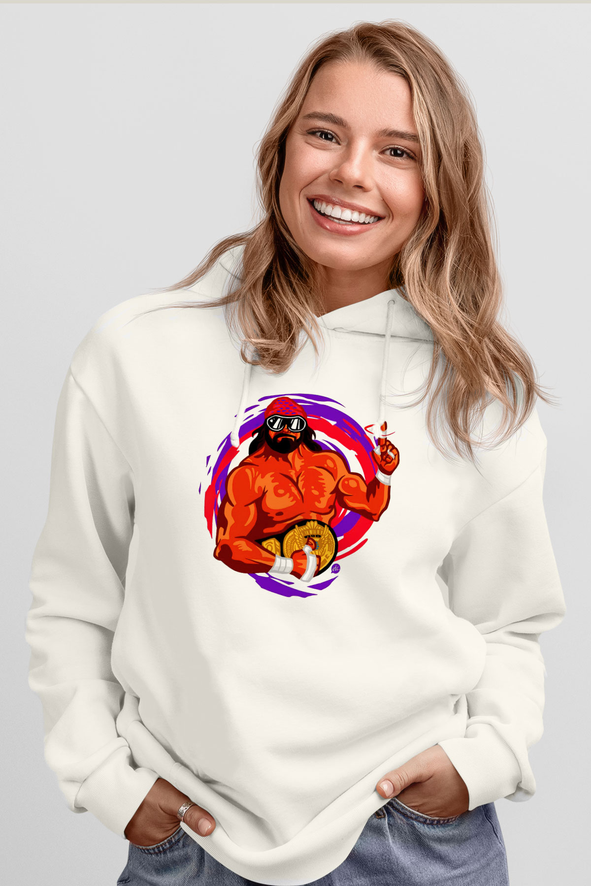 Randy Savage Beyaz Unisex Hoodie