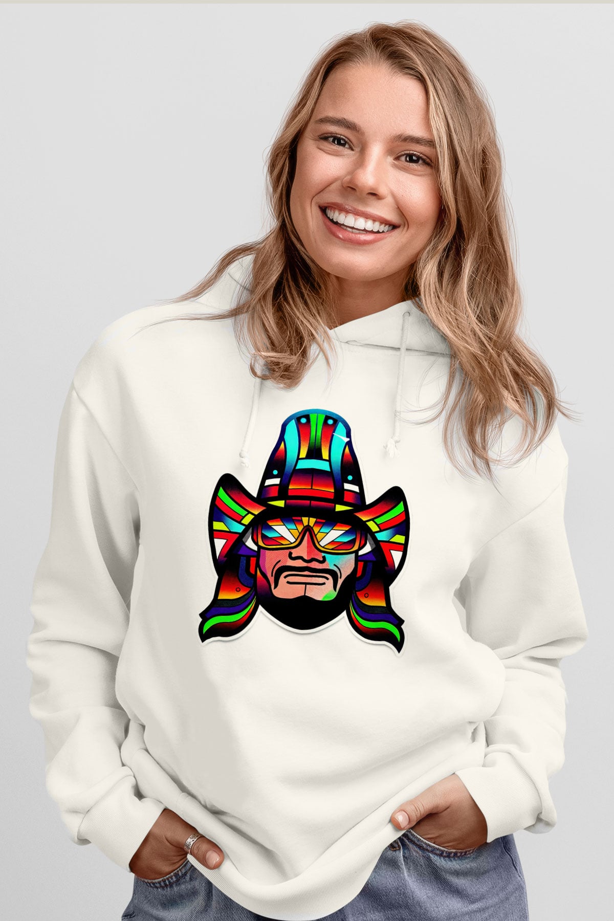 Randy Savage Beyaz Unisex Hoodie