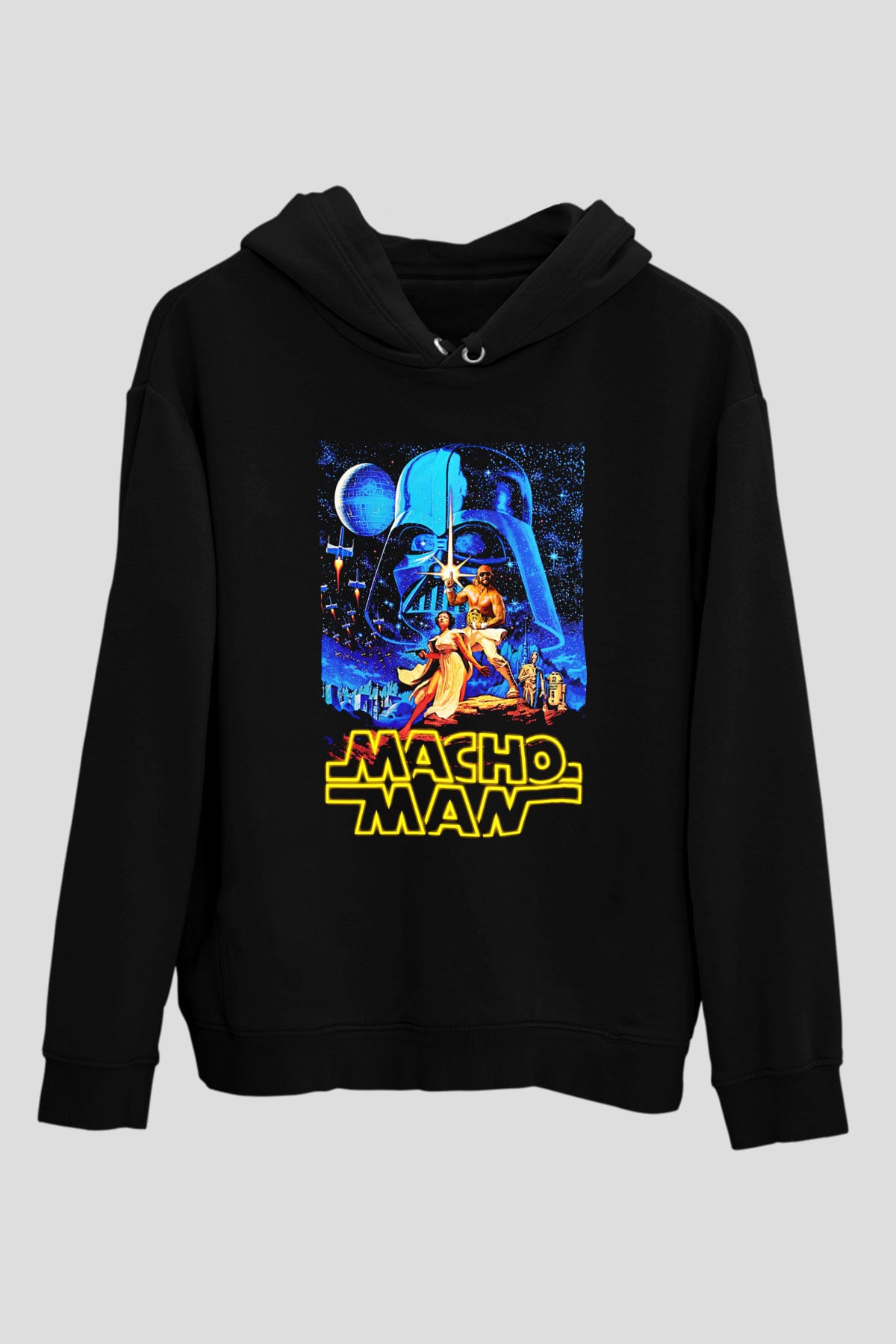 Randy Savage Siyah Unisex Kapüşonlu Sweatshirt