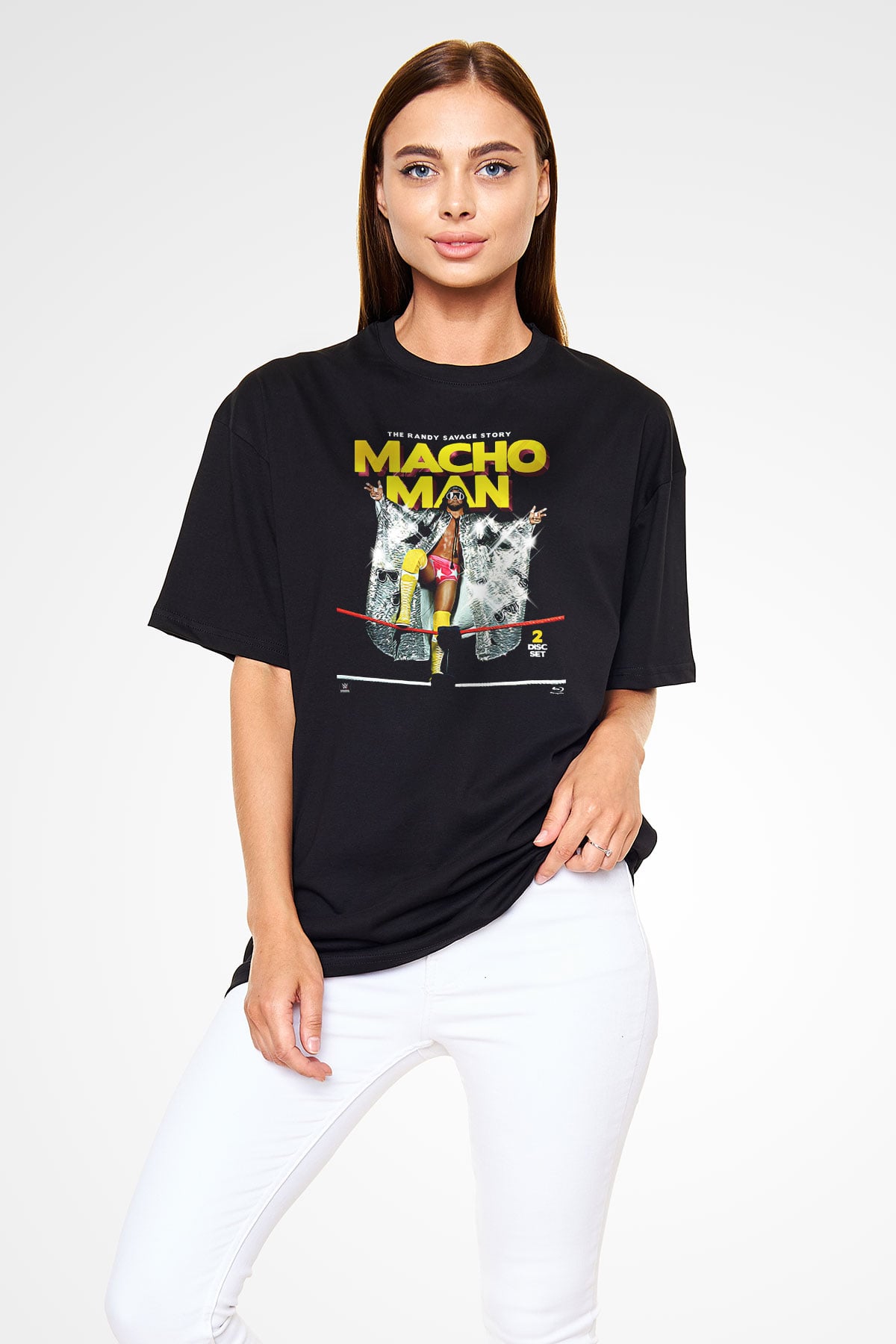 Randy Savage Siyah Unisex Oversize Tişört