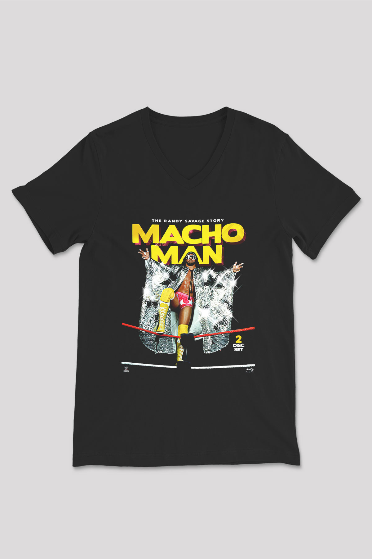 Randy Savage Siyah Unisex V Yaka Tişört