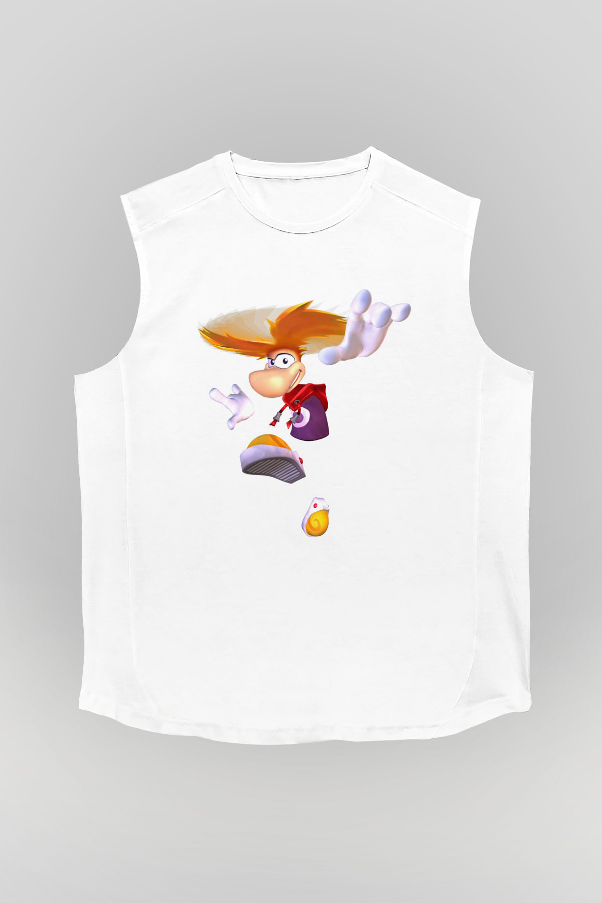 Rayman Beyaz Unisex Kolsuz Tişört