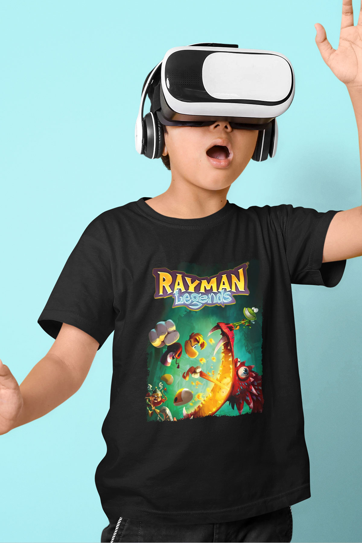Rayman Siyah Unisex Çocuk Tişört