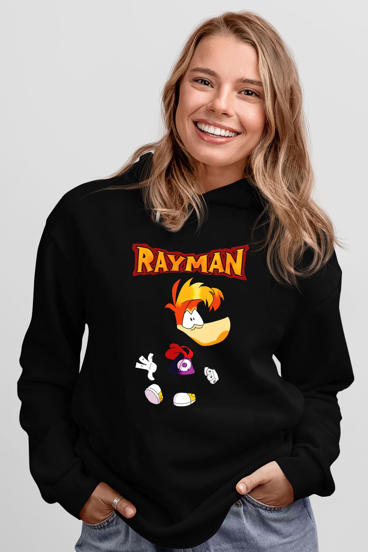 Rayman Siyah Unisex Hoodie