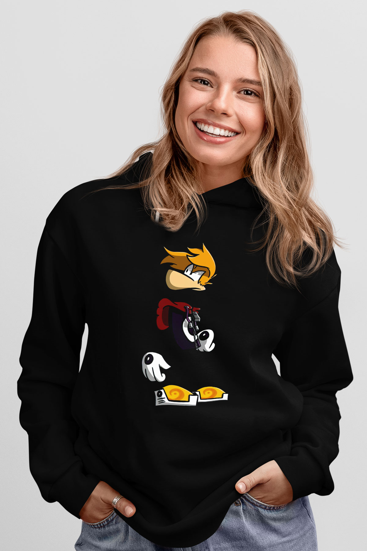 Rayman Siyah Unisex Hoodie