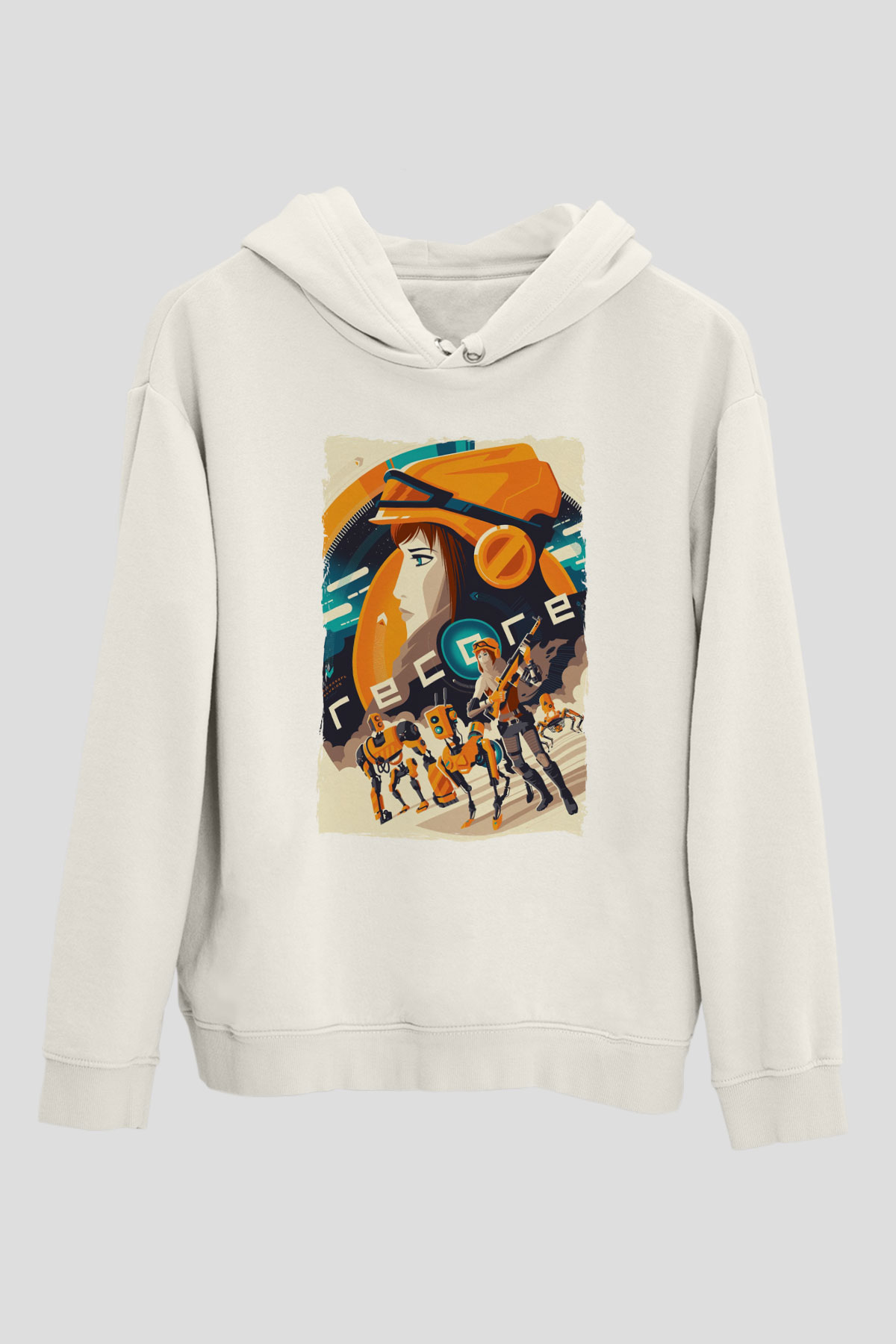 ReCore Beyaz Unisex Hoodie