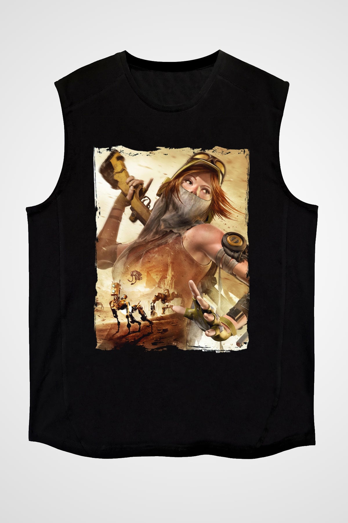 ReCore Siyah Unisex Kolsuz Tişört