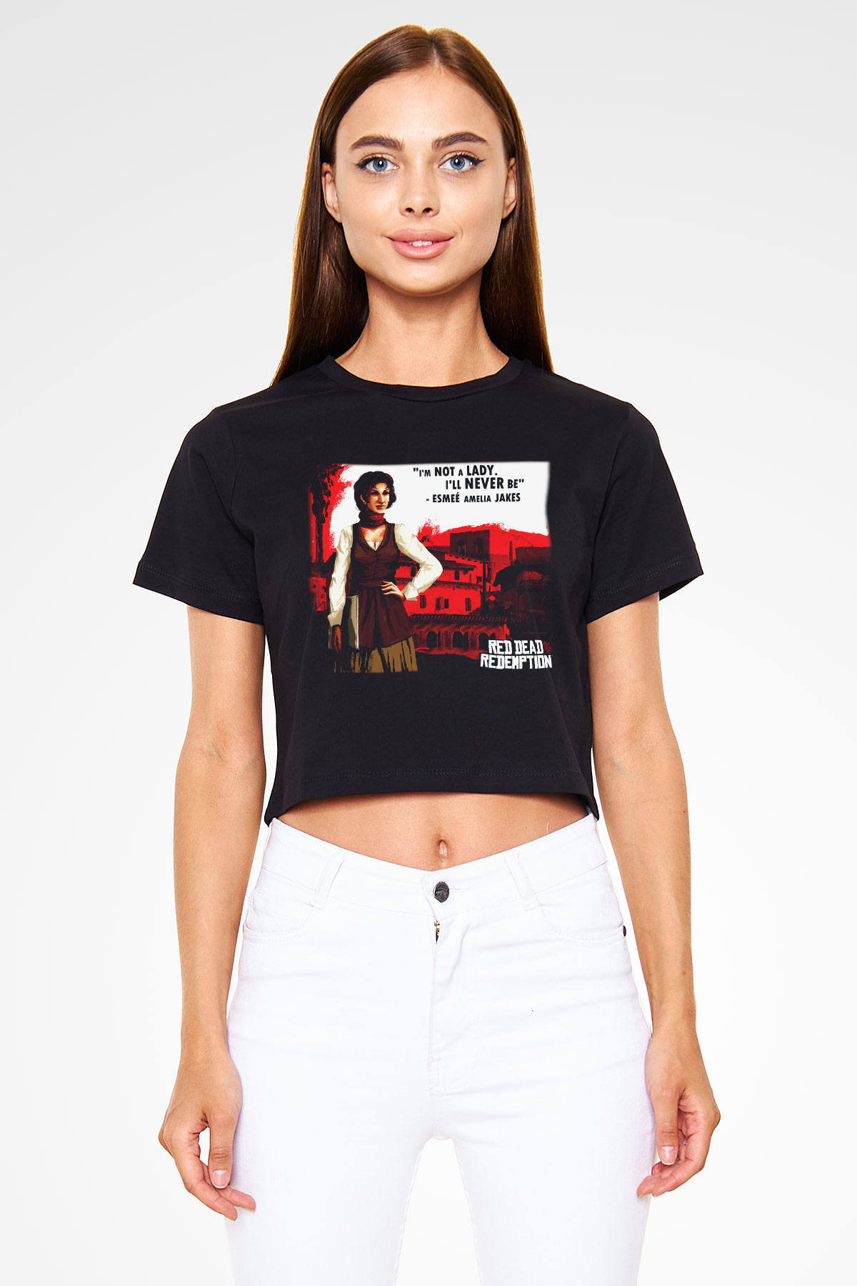Red Dead Redemption Siyah Crop Top Tişört