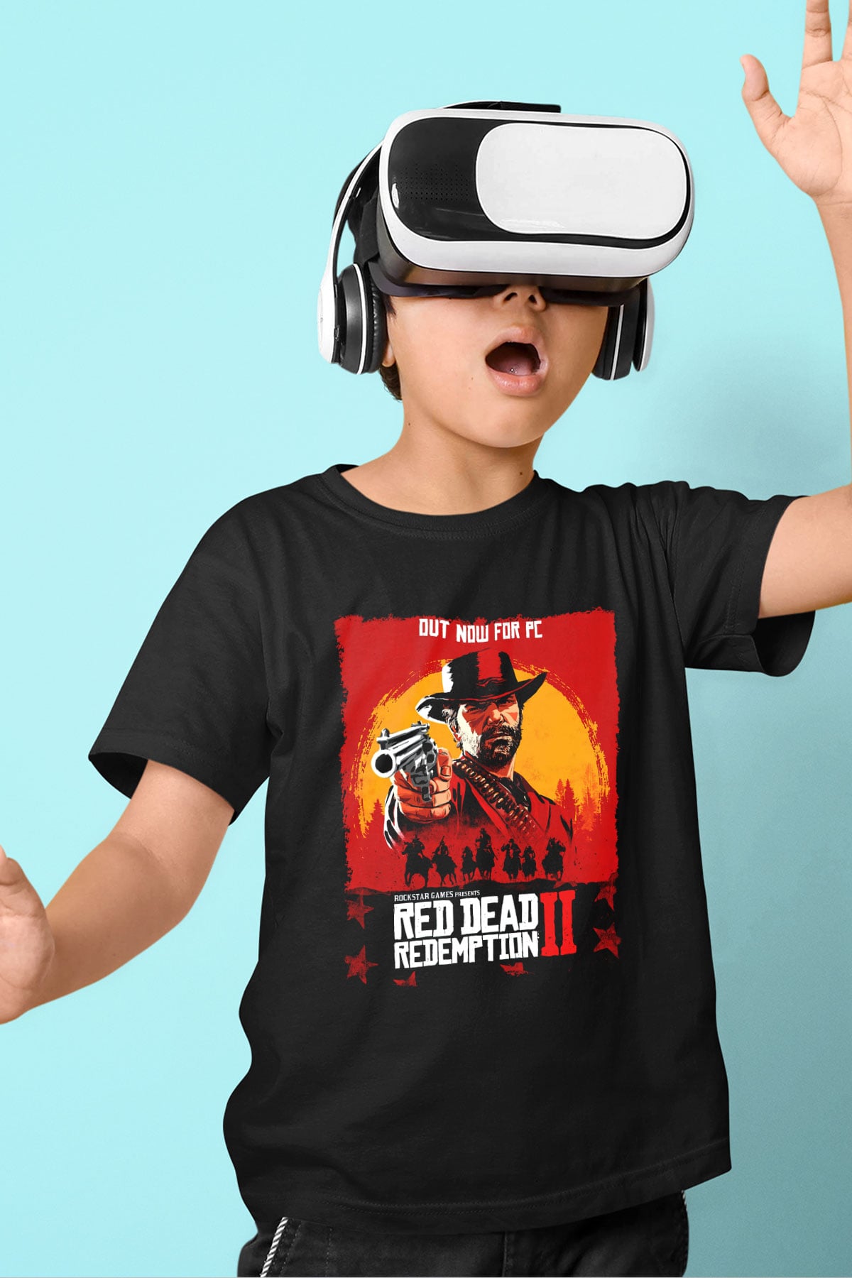 Red Dead Redemption Siyah Unisex Çocuk Tişört