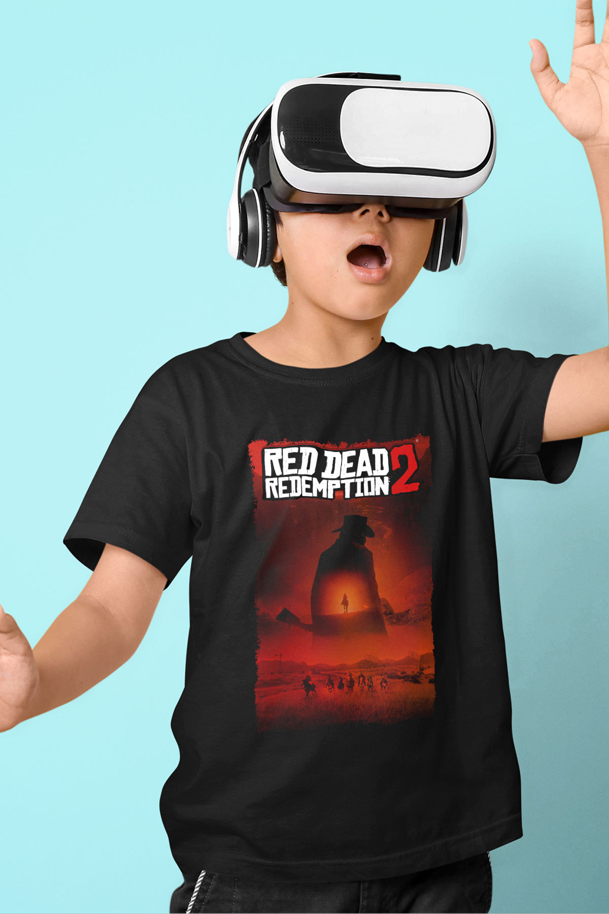 Red Dead Redemption Siyah Unisex Çocuk Tişört