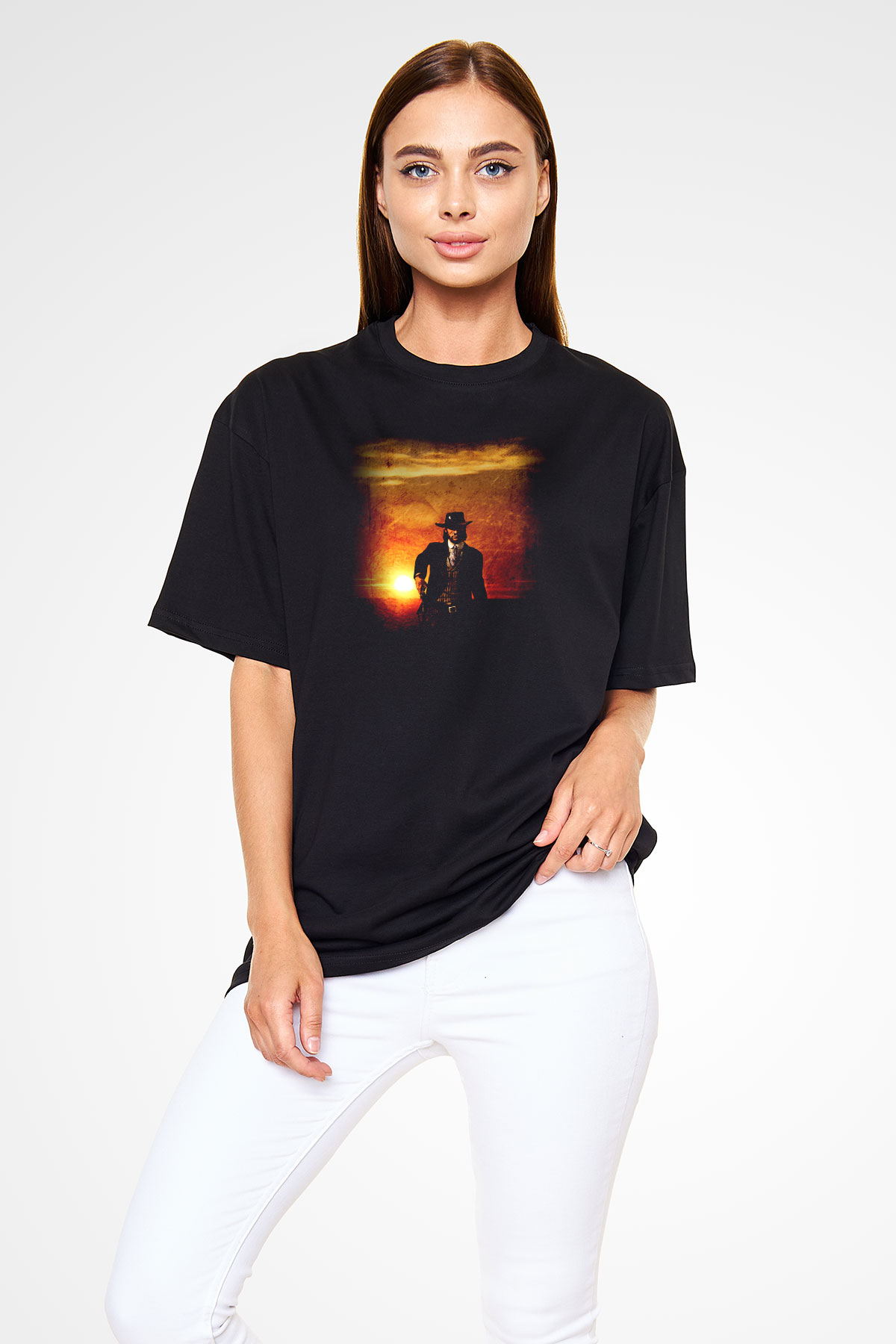 Red Dead Redemption Siyah Unisex Oversize Tişört T-Shirt