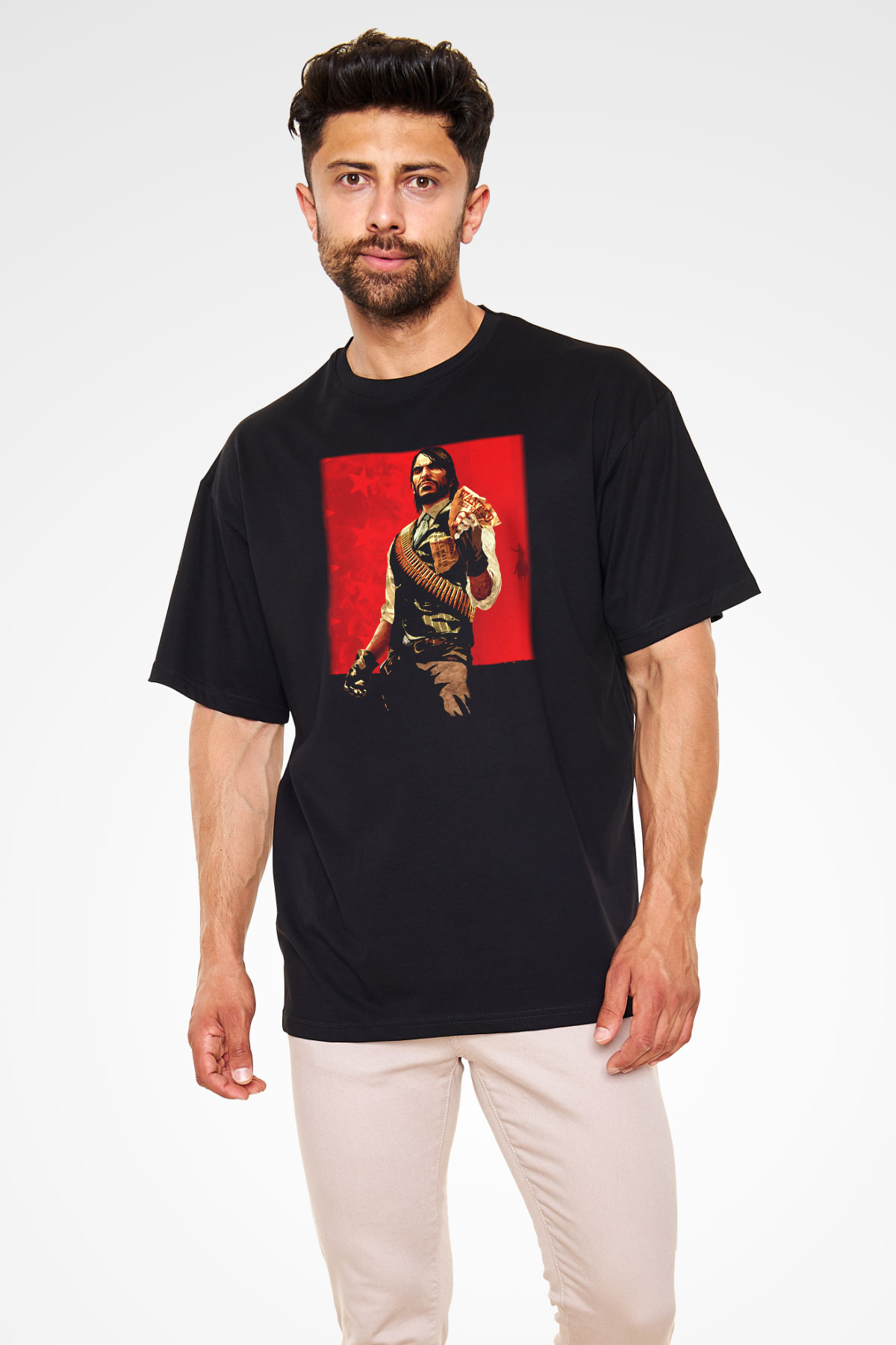 Red Dead Redemption Siyah Unisex Oversize Tişört T-Shirt