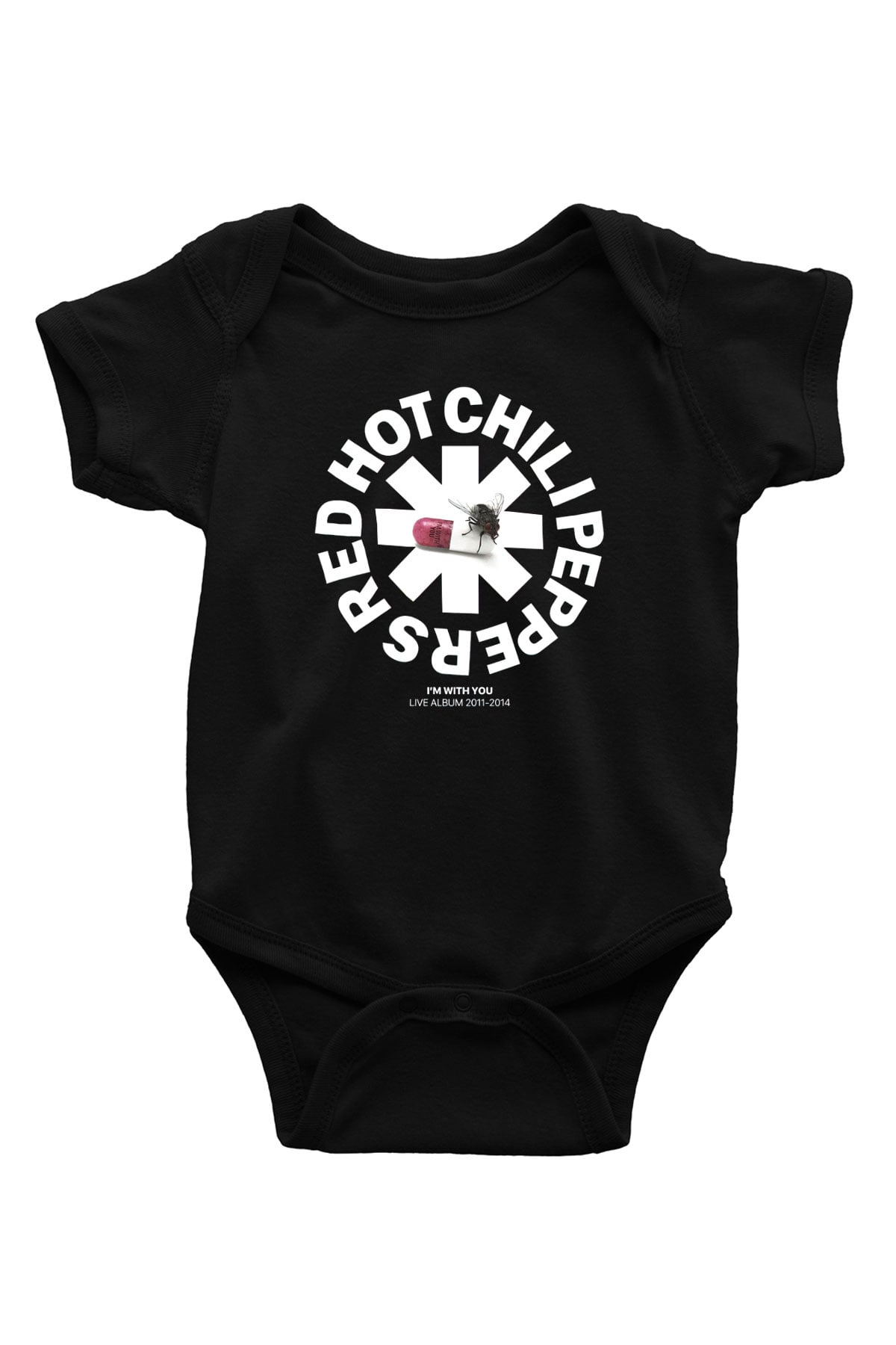 Red Hot Chili Peppers Baskılı Siyah Bebek Body - Zıbın