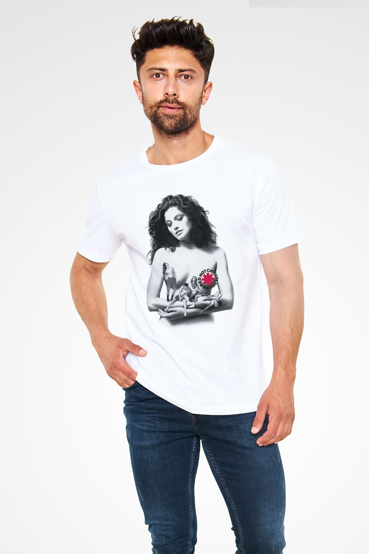 Red Hot Chili Peppers Beyaz Unisex Tişört T-Shirt - TişörtFabrikası