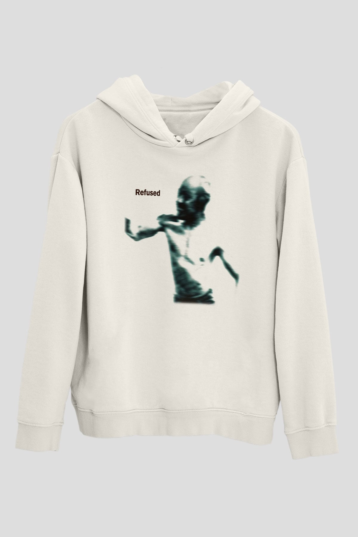 Refused Beyaz Unisex Kapşonlu Sweatshirt