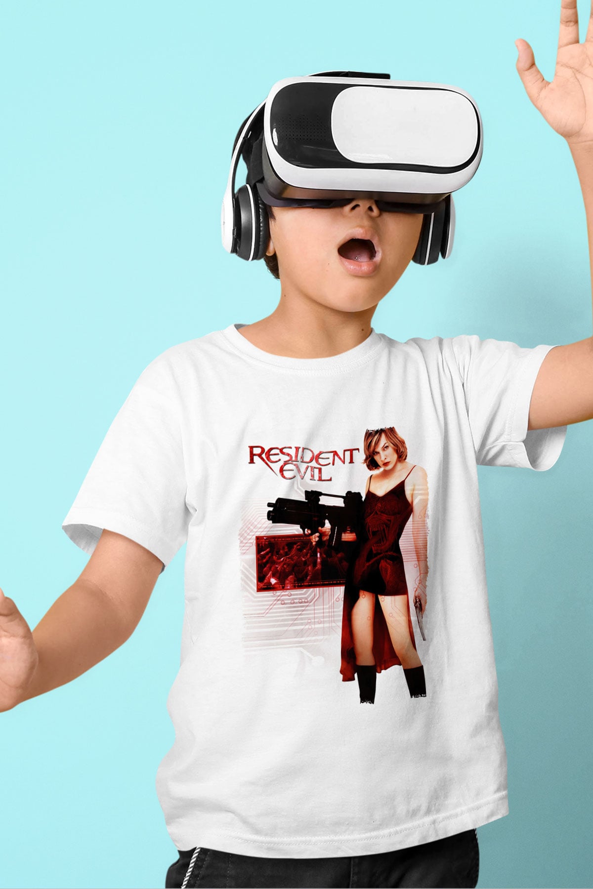 Resident Evil Beyaz Unisex Çocuk Tişört