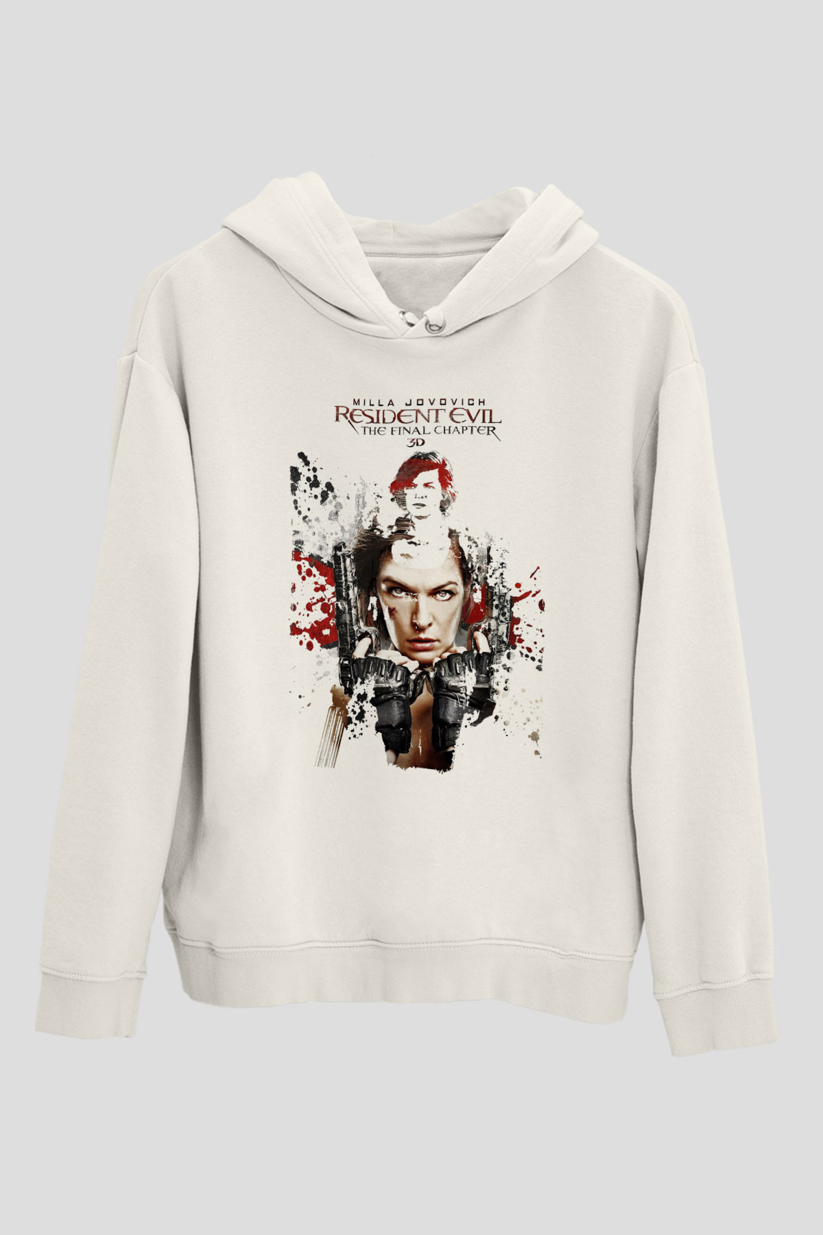 Resident Evil Beyaz Unisex Hoodie