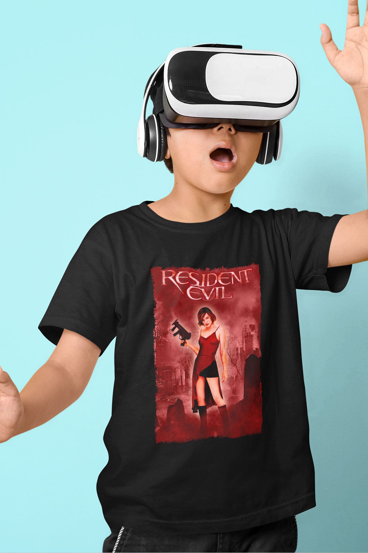 Resident Evil Siyah Unisex Çocuk Tişört