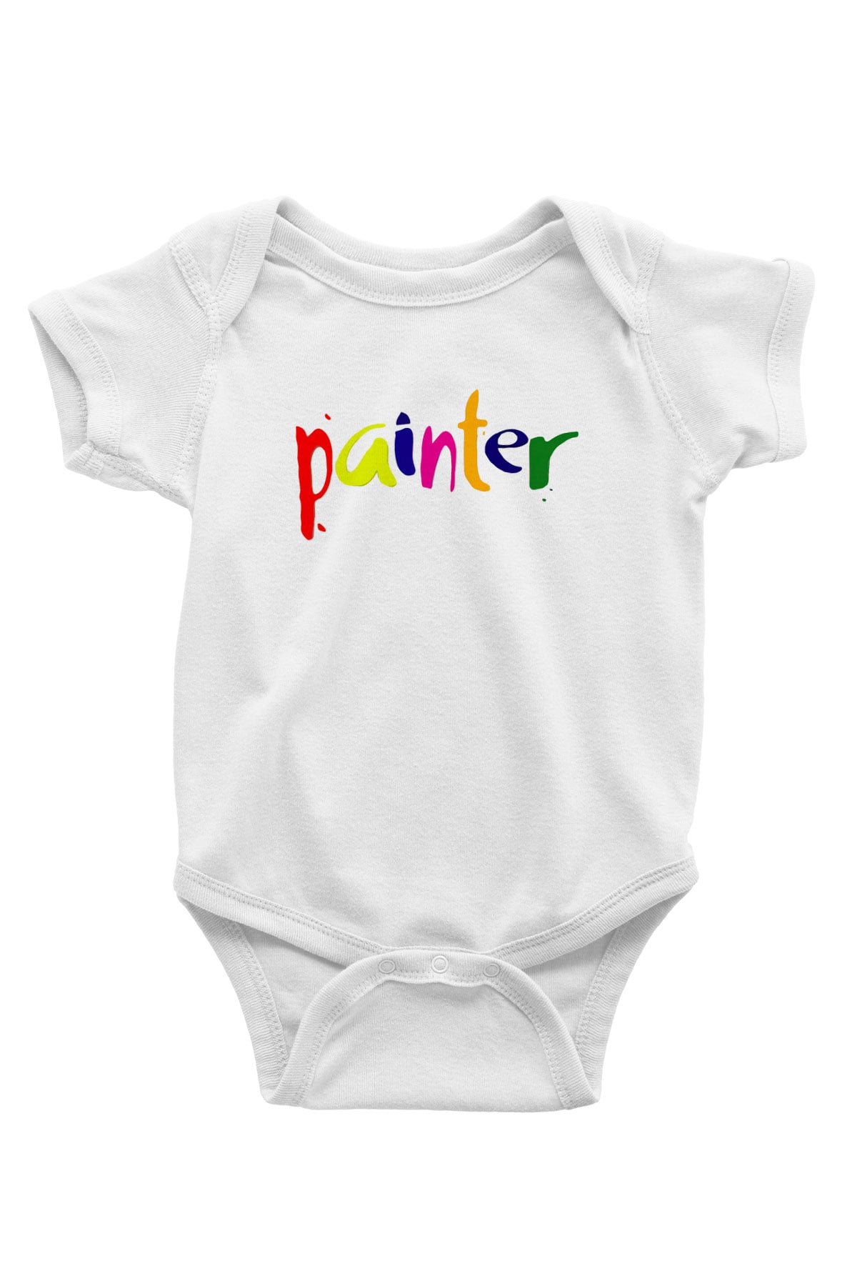 Ressam Baskılı Beyaz Unisex Bebek Body - Zıbın
