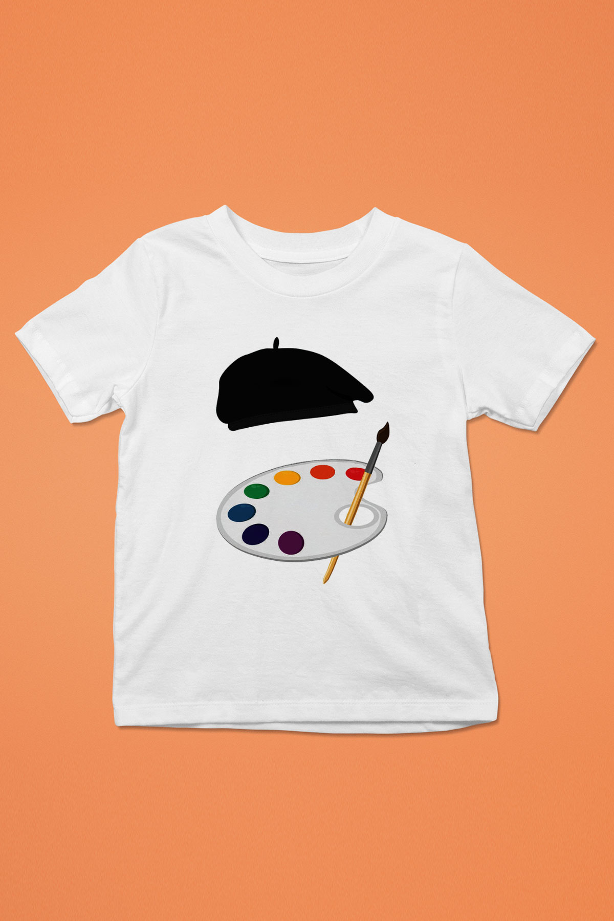 Ressam Baskılı Beyaz Unisex Çocuk Tişört