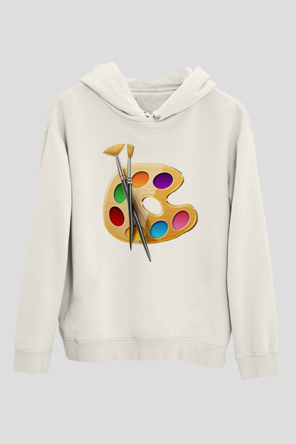 Ressam Beyaz Unisex Hoodie