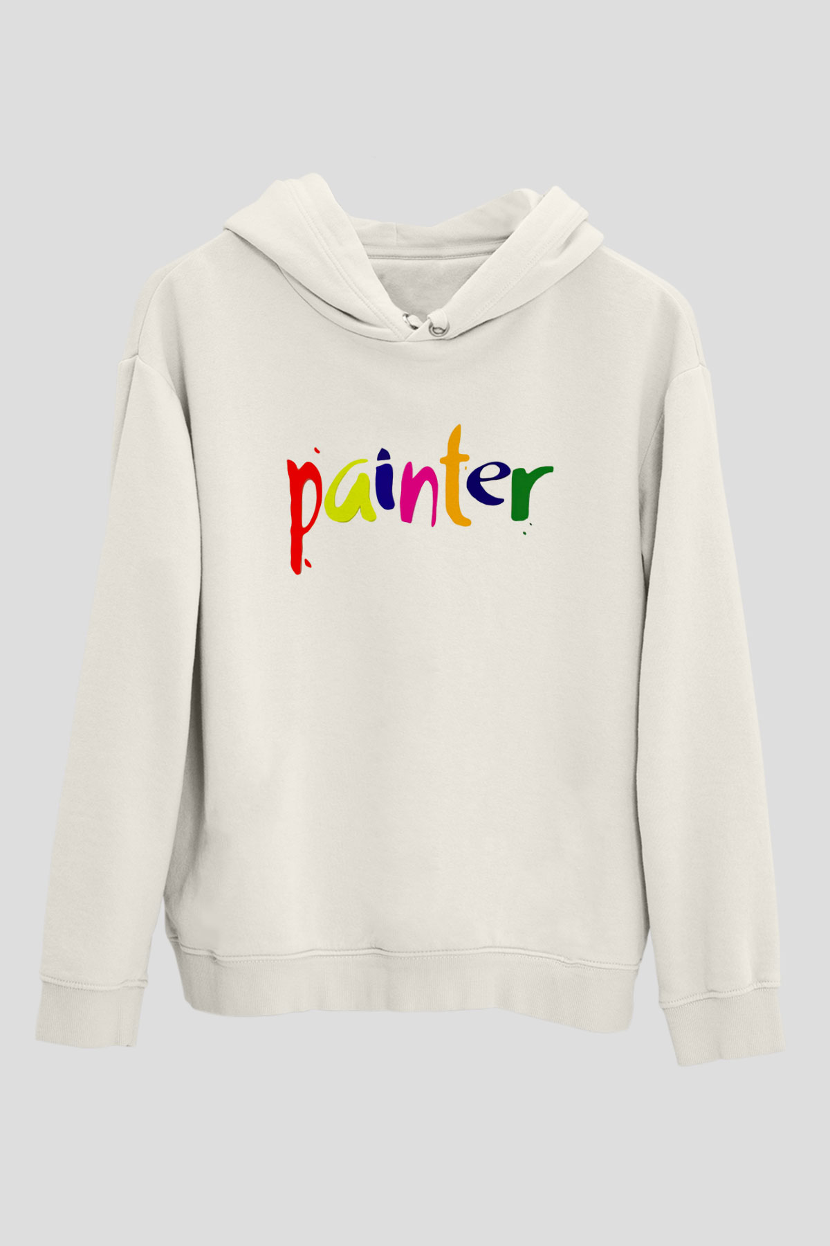 Ressam Beyaz Unisex Hoodie