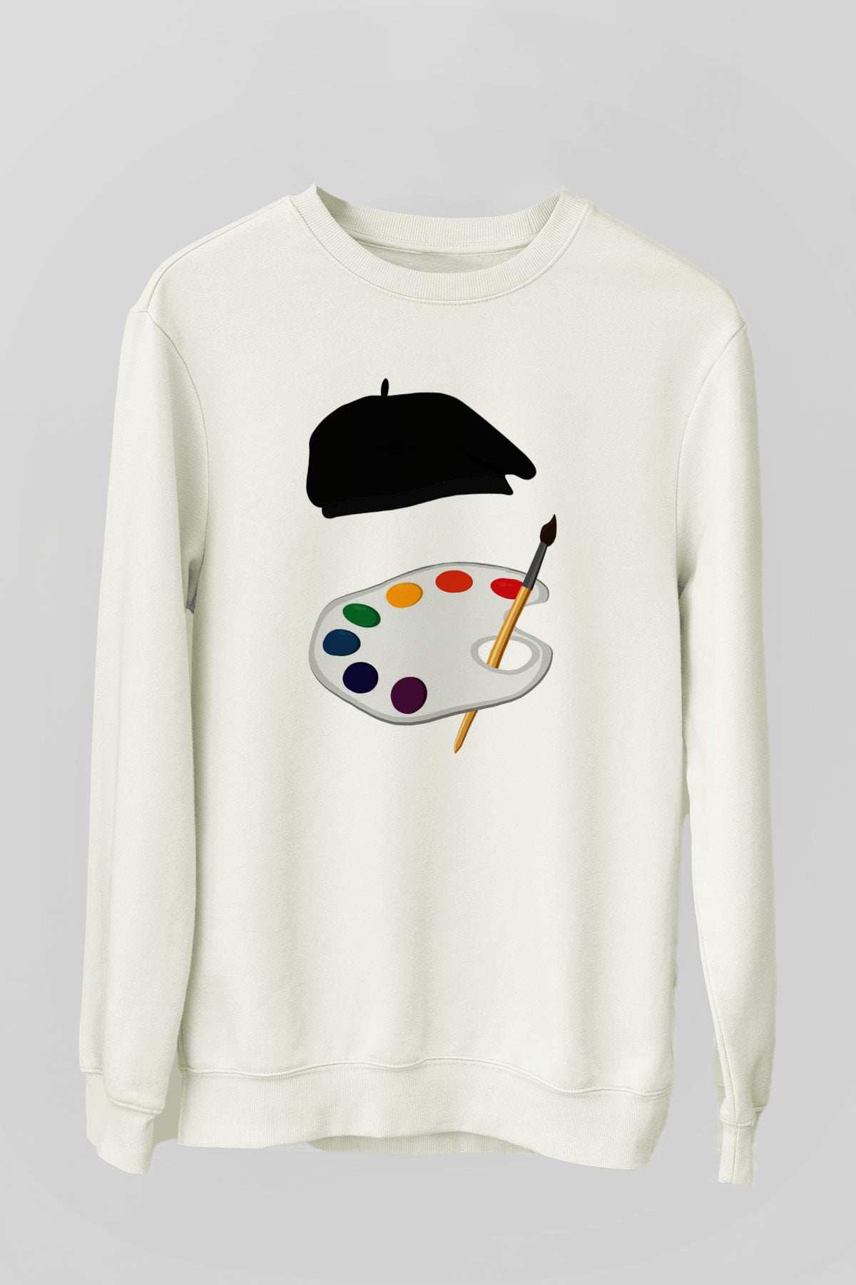 Ressam Beyaz Unisex Sweatshirt