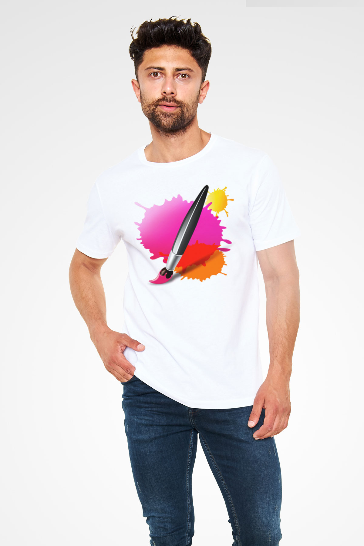 Ressam Beyaz Unisex Tişört T-Shirt - TişörtFabrikası