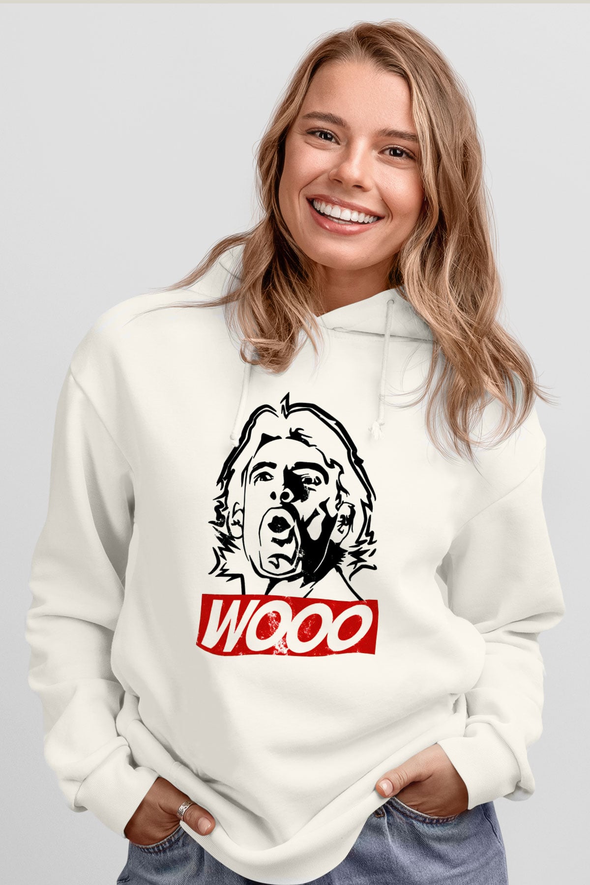 Ric Flair Beyaz Unisex Hoodie