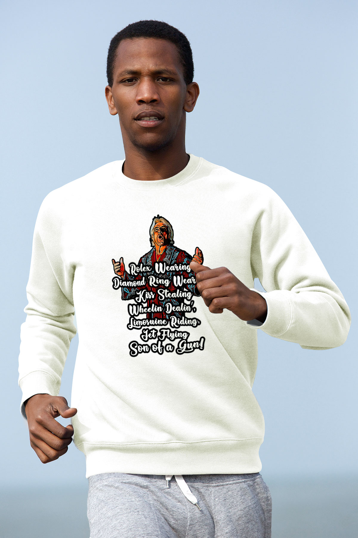 Ric Flair Beyaz Unisex  Sweatshirt