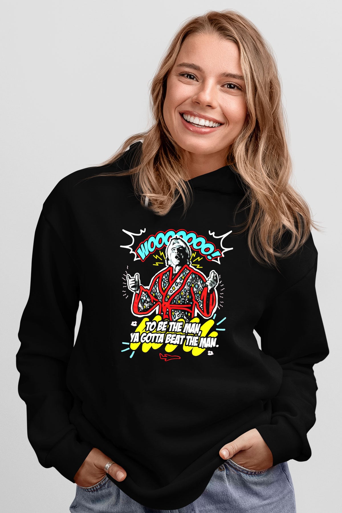 Ric Flair Siyah Unisex Kapüşonlu Sweatshirt