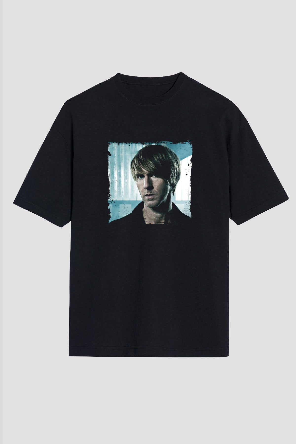 Richie Hawtin Baskılı Unisex Oversize Siyah Tişört