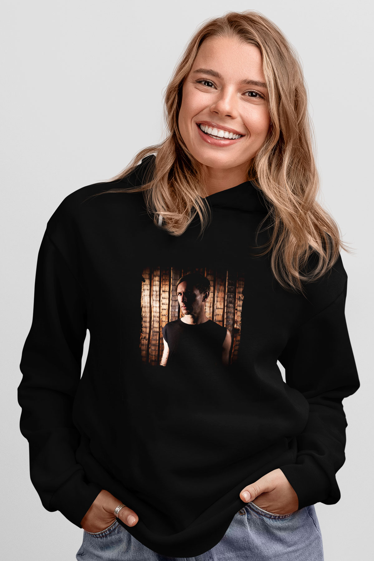 Richie Hawtin Baskılı Unisex Siyah Hoodie