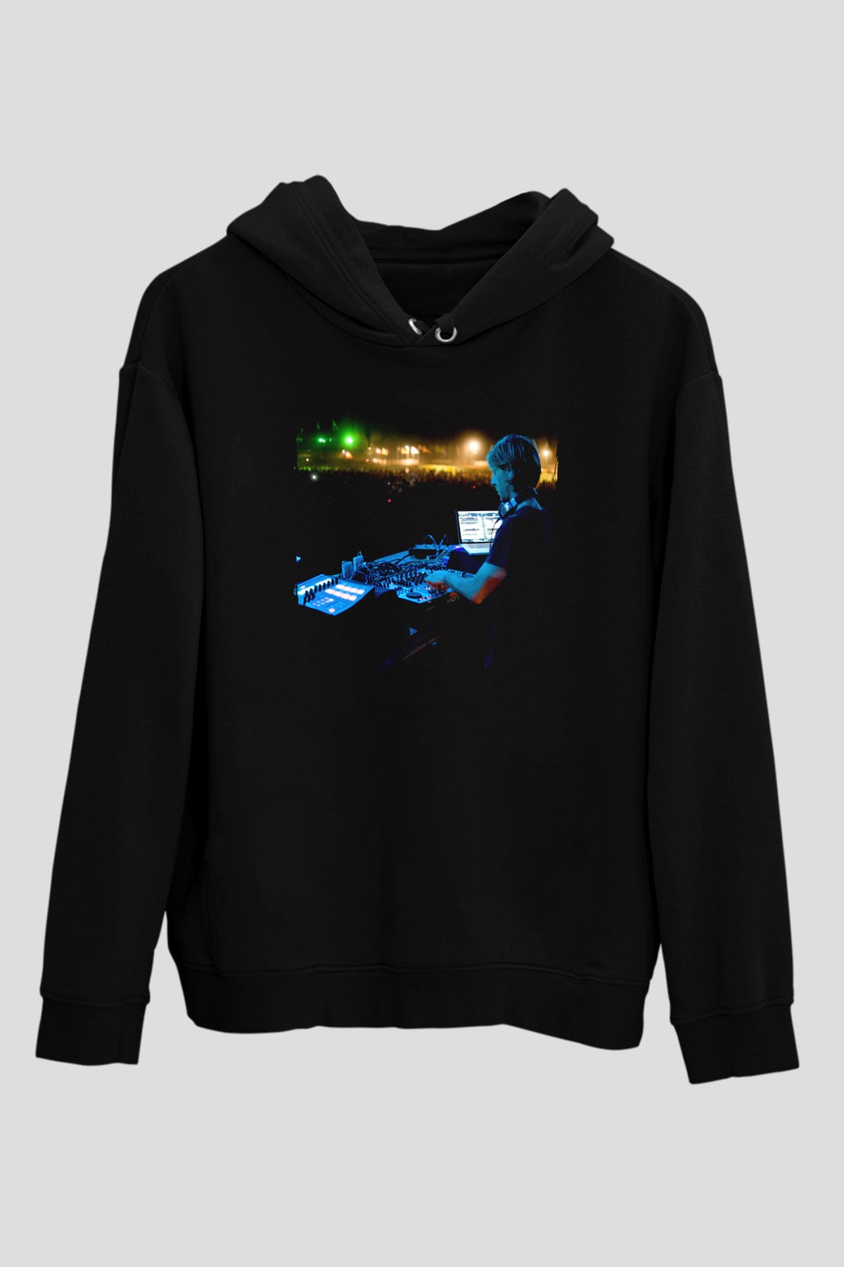 Richie Hawtin Siyah Unisex Kapüşonlu Sweatshirt