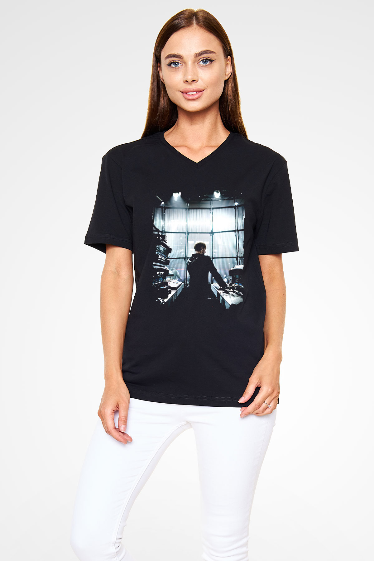 Richie Hawtin Siyah Unisex V Yaka Tişört
