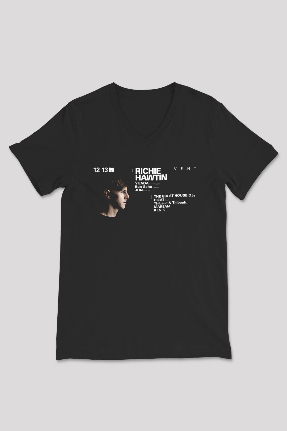 Richie Hawtin Siyah Unisex V Yaka Tişört
