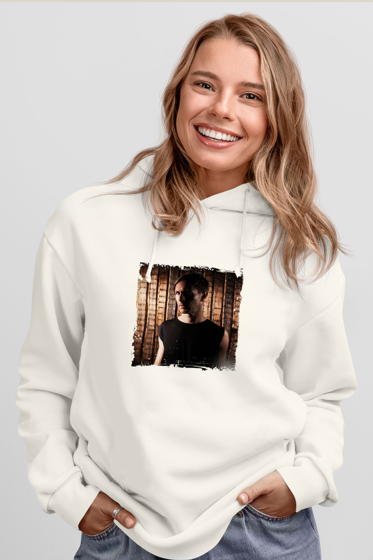 Richie HawtinBaskılı Beyaz Hoodie