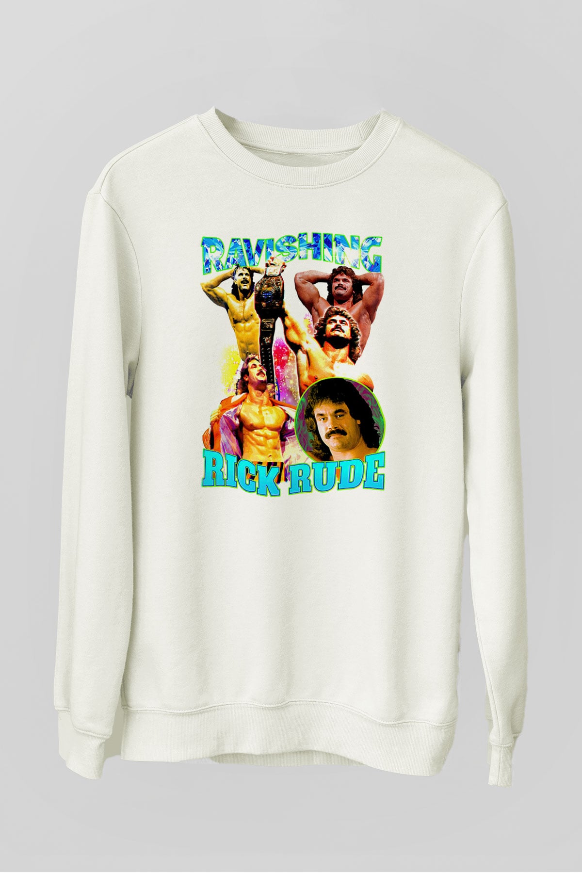 Rick Rude Beyaz Unisex  Sweatshirt