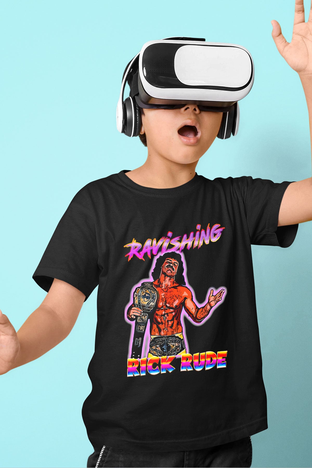 Rick Rude Siyah Unisex  Çocuk Tişört