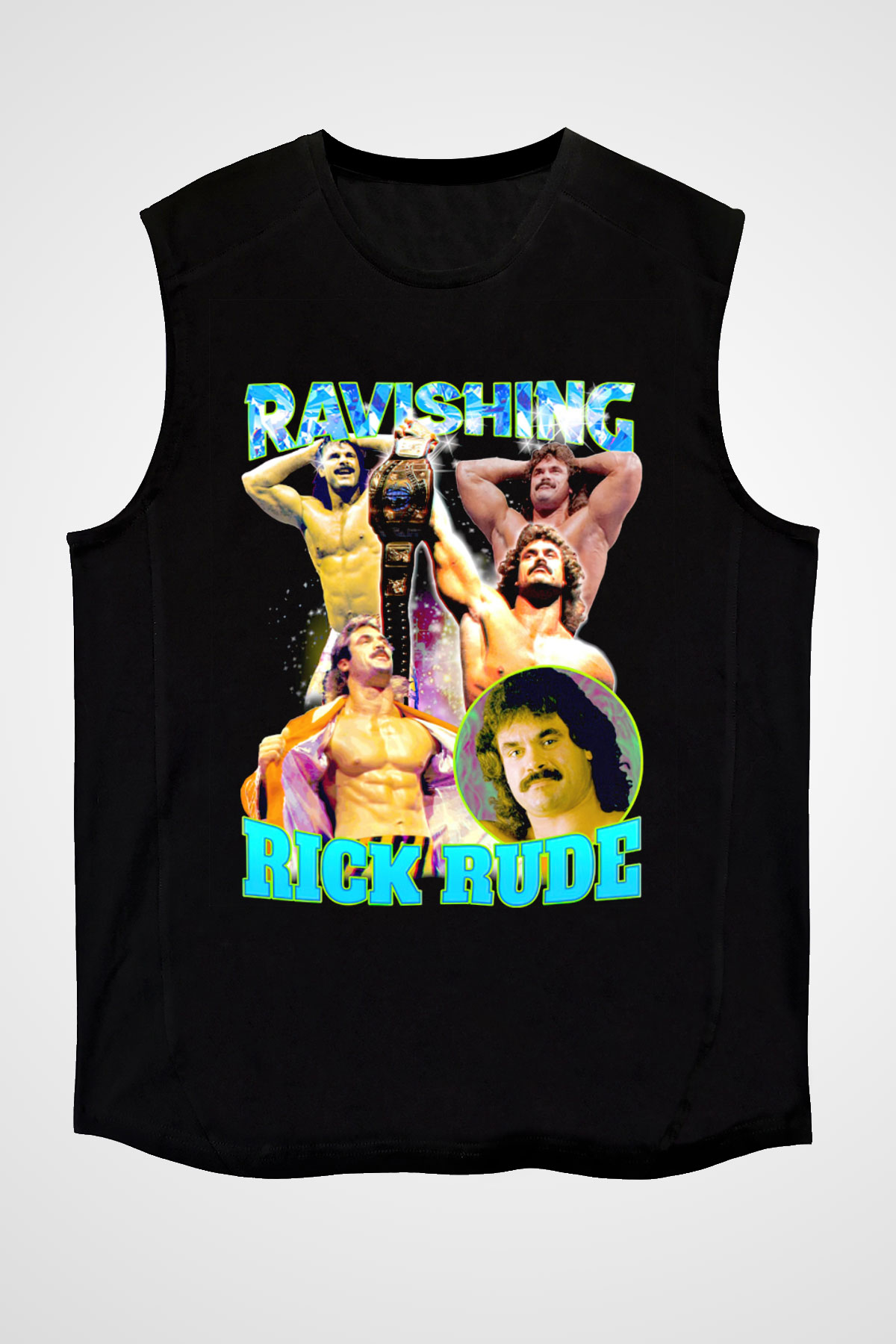 Rick Rude Siyah Unisex  Kolsuz Tişört