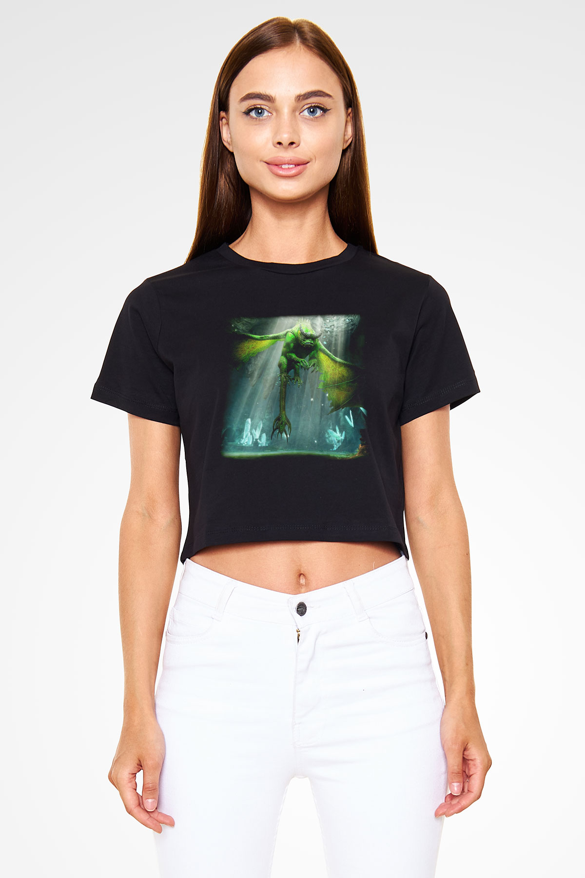 Rift Siyah Crop Top Tişört